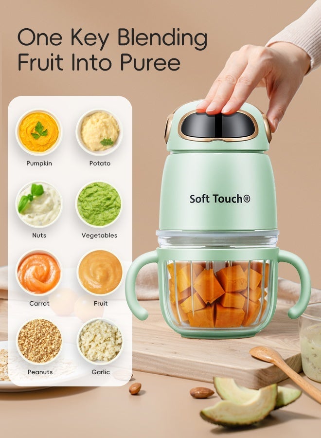 Soft Touch 300ml Portable Baby Food Maker, Baby Food Processor Set with 2 Blades, Baby Food Blender for Baby Puree, Fruit, Meat, Vegatable, Baby Food Storage Containers, Baby Feeding Essentials Gift - Image 4